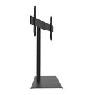 Black adjustable TV stand on a white background