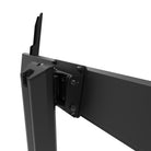 Black metal bracket on a white background