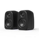 Kanto UKI Compact Desktop Speakers - Onyx pair - angled front view