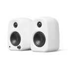 Kanto UKI Compact Desktop Speakers - Chalk pair - angled front view