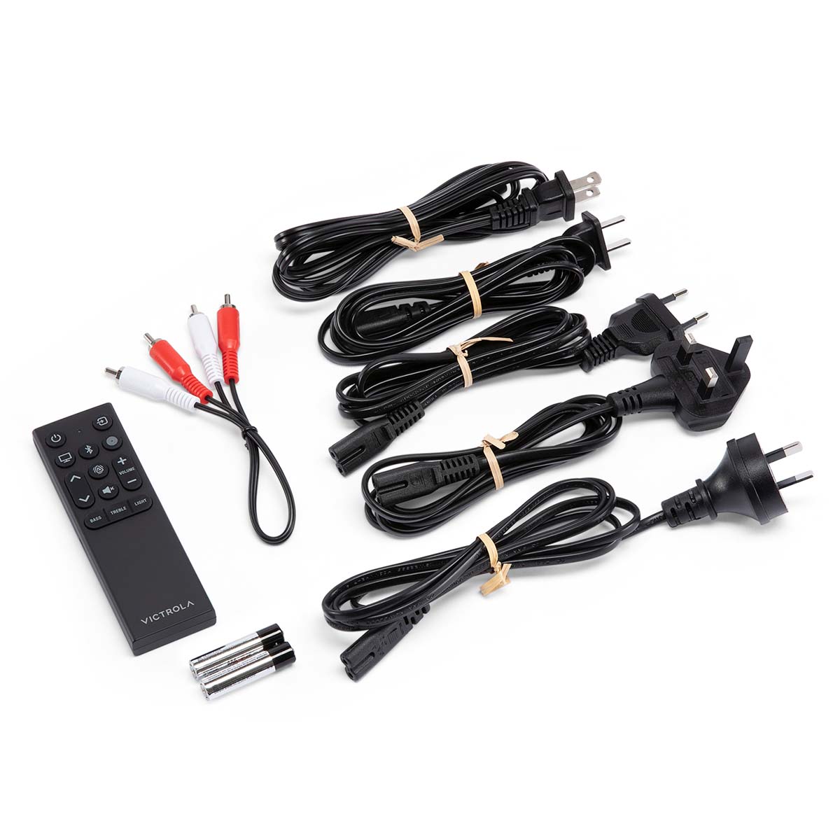 Victrola Soundstage Speaker System - remote control and cable accessories