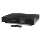 Victrola Soundstage Speaker System - Black - front view angled left with remote in front