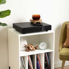 Victrola Soundstage Speaker System - Black - lifestyle photo of unit on record stand