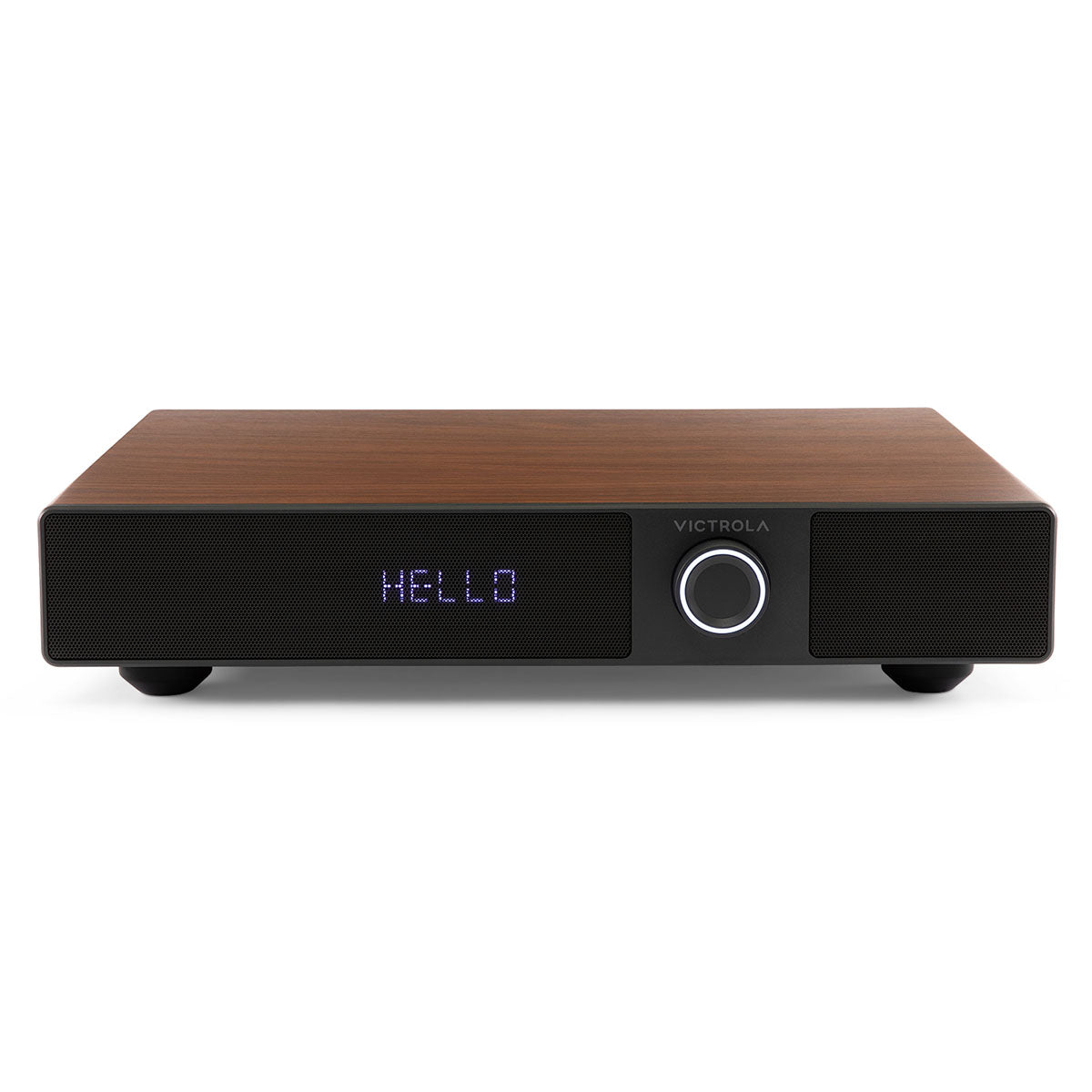 Victrola Soundstage Speaker System - Walnut - front view angled down