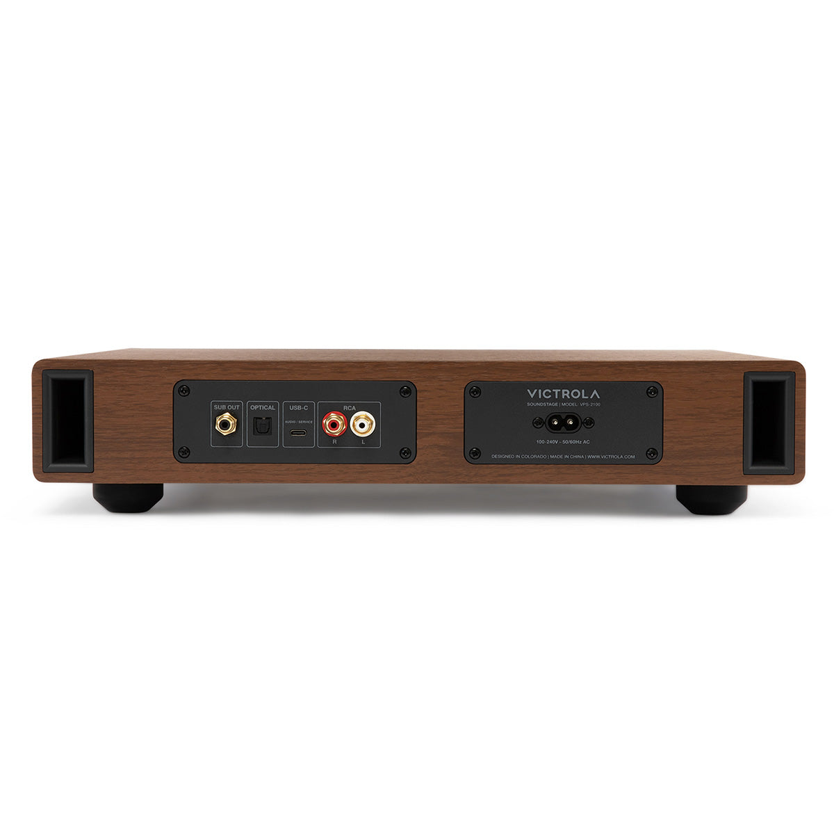 Victrola Soundstage Speaker System - Walnut - rear view