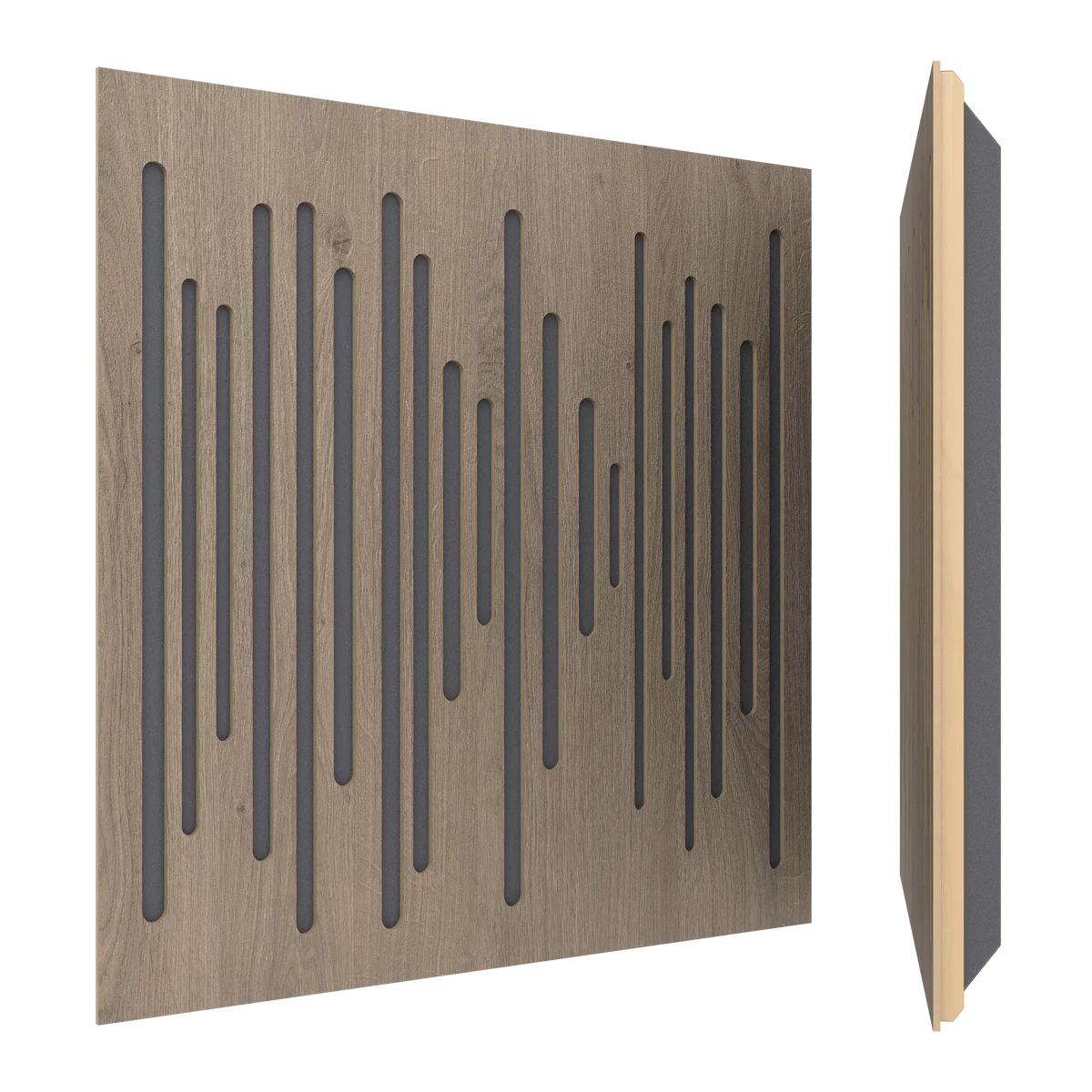 Vicoustic Wavewood Ultra Lite Absorption Panel in brown oak