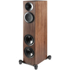 Paradigm Premier 720F V2 Floorstanding Speaker - Each walnut angled front view without grille