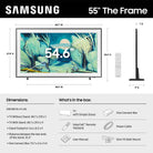 Samsung LS03FA The Frame QLED 4K Smart TV - 55" dimensions and what's in the box