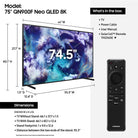 Samsung QN900F Neo QLED 8K Mini LED Smart TV - 75 inch dimensions and what's in the box