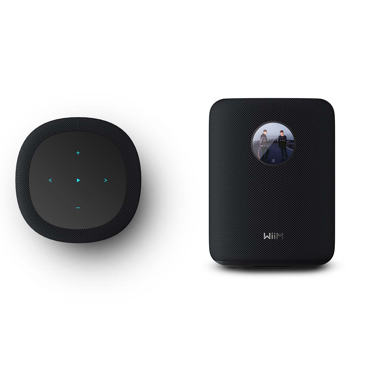 WiiM Sound Smart Speaker - black - top and front views