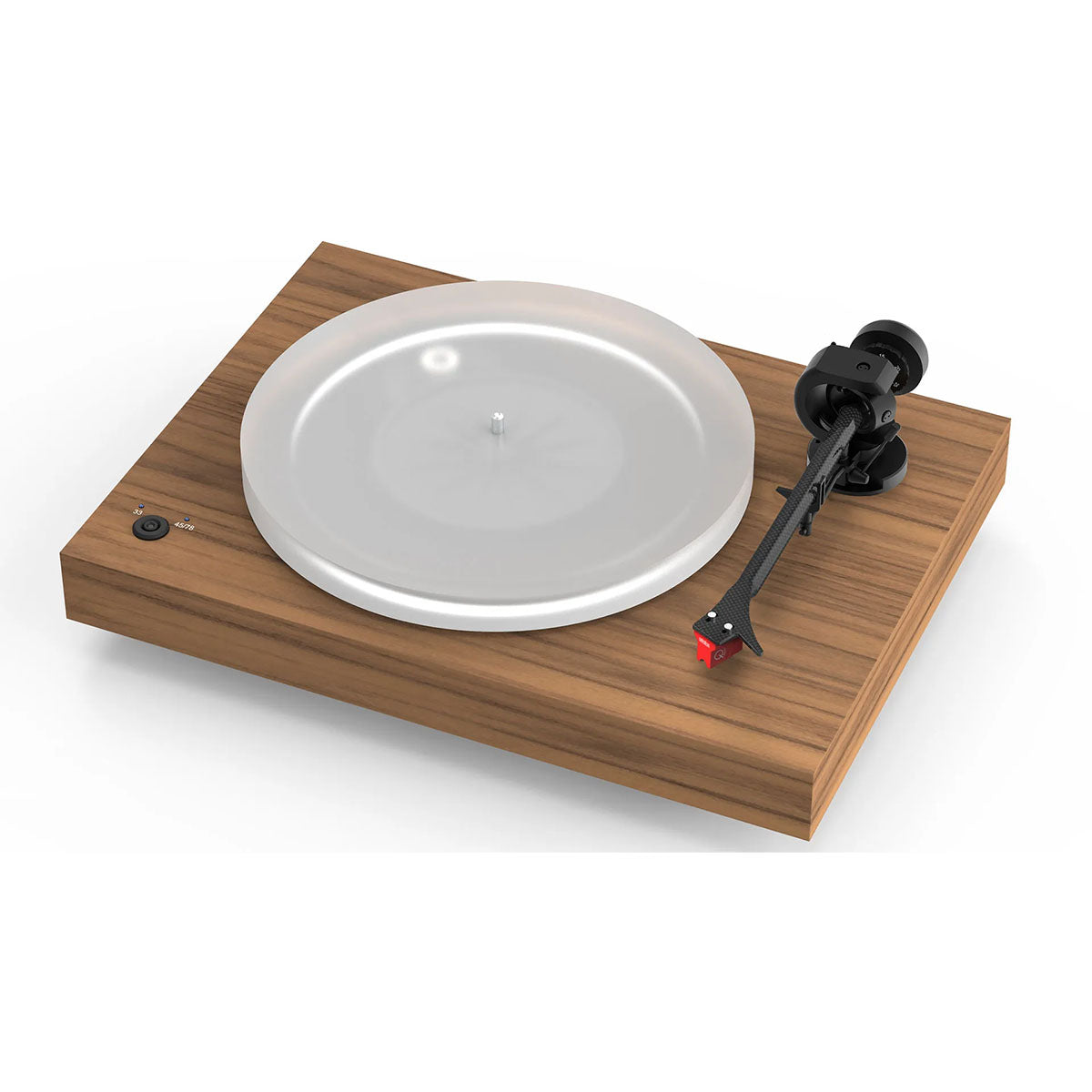Pro-Ject X2 B Balanced Turntable - walnut - angled front view