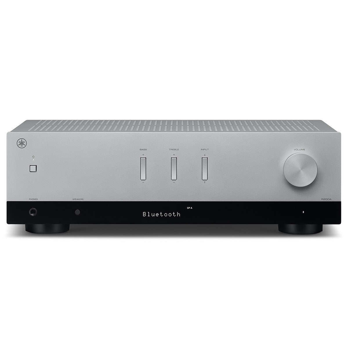 Yamaha R200A 2-Channel Hi-Fi Stereo Receiver with Bluetooth - Silver - front view