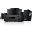 Yamaha YHT-4970U 5.1-Channel Home Theater System - front view of receiver and speakers angled left