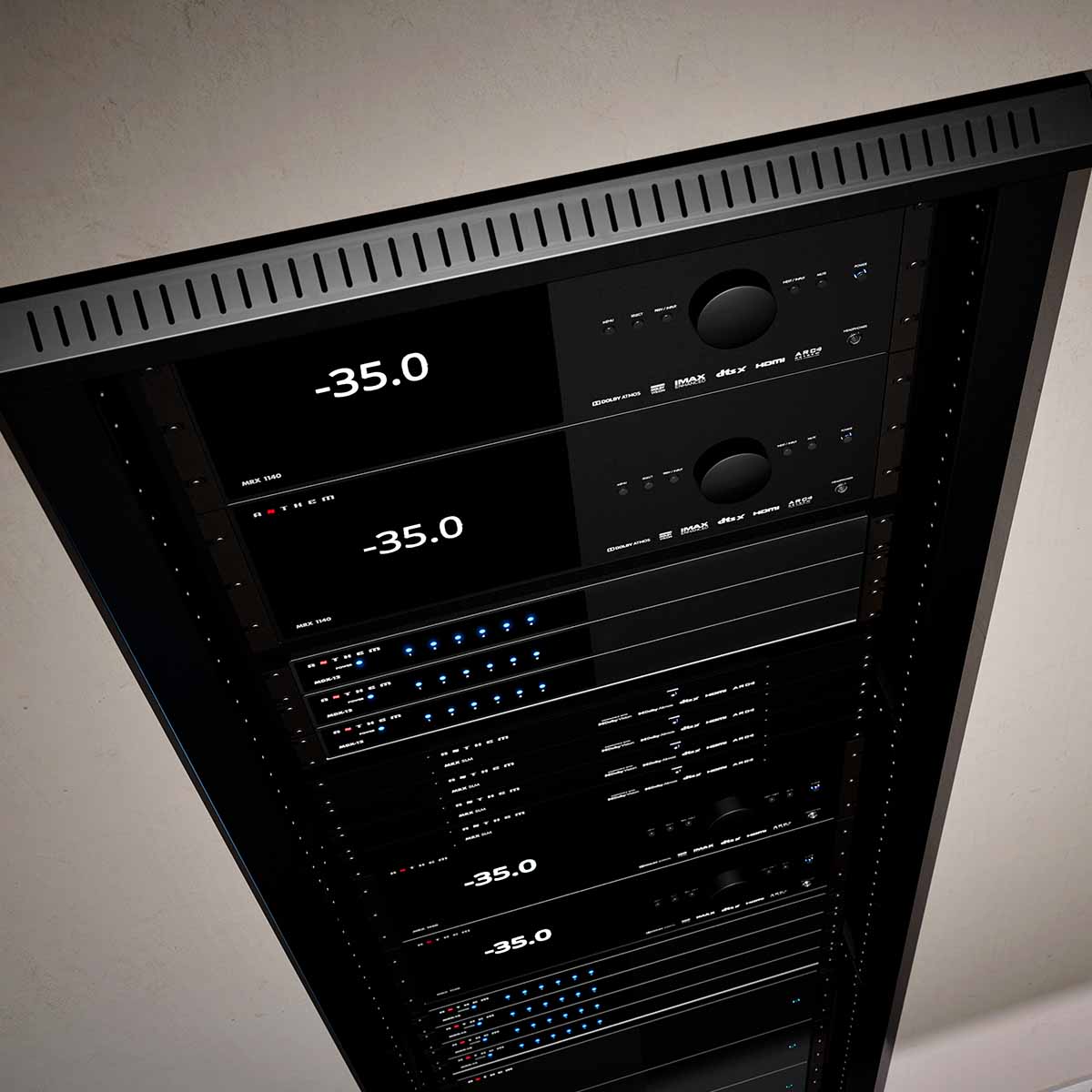 Anthem MDX-12 Multi-Channel Amplifier units in rack mount 