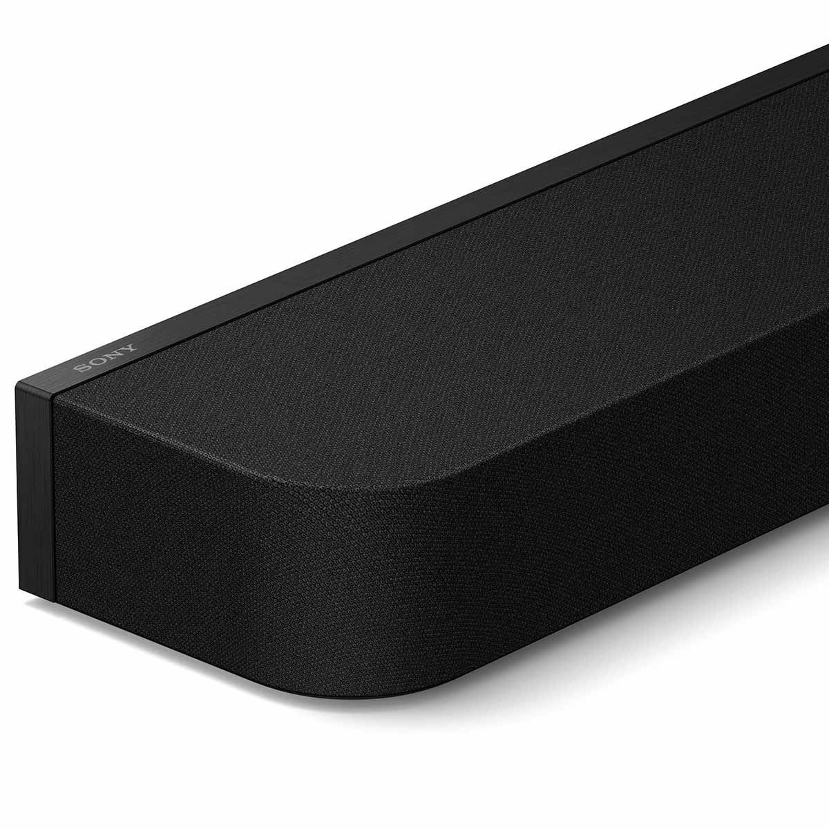 Sony BRAVIA Theater Bar 7 Soundbar front top and side view angled right detail of left side of unit