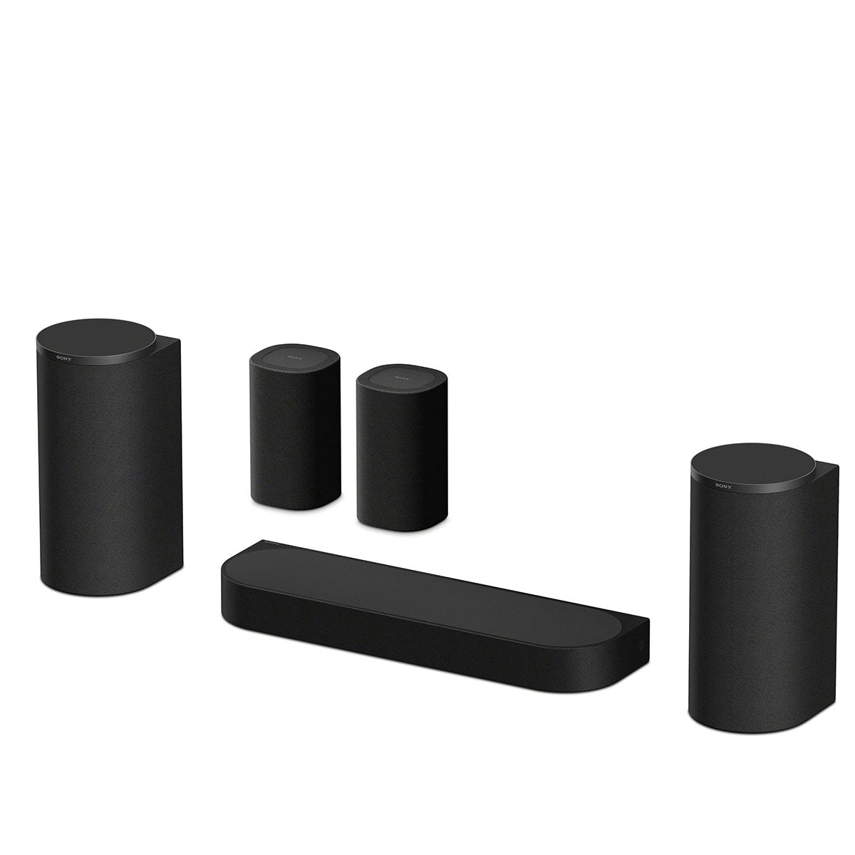 Sony BRAVIA Trio Home Theater System front view angled left with additional sold-separate speakers