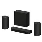 Sony BRAVIA Trio Home Theater System front view angled left with additional sold-separate subwoofer