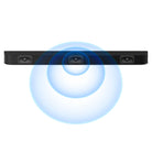 Sony BRAVIA Theater Bar 5 Soundbar front view of bar with graphics showing internal speakers and sound waves radiating from center speaker