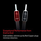 AudioQuest Brave Heart Full - Range - BHEART8SM 8 ft = 2.4 m Pair 2 x Multi - Spades > 2 x Multi - Spades