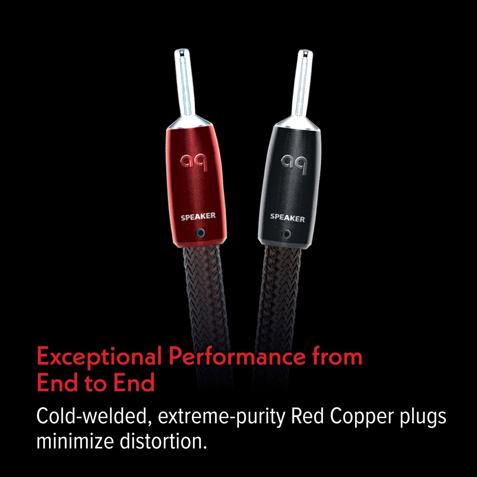 AudioQuest Brave Heart Full - Range - BHEART8SM 8 ft = 2.4 m Pair 2 x Multi - Spades > 2 x Multi - Spades