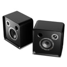 EverSolo SE100 Passive HiFi Bookshelf Speakers - Pair - front and top view angled left without grilles