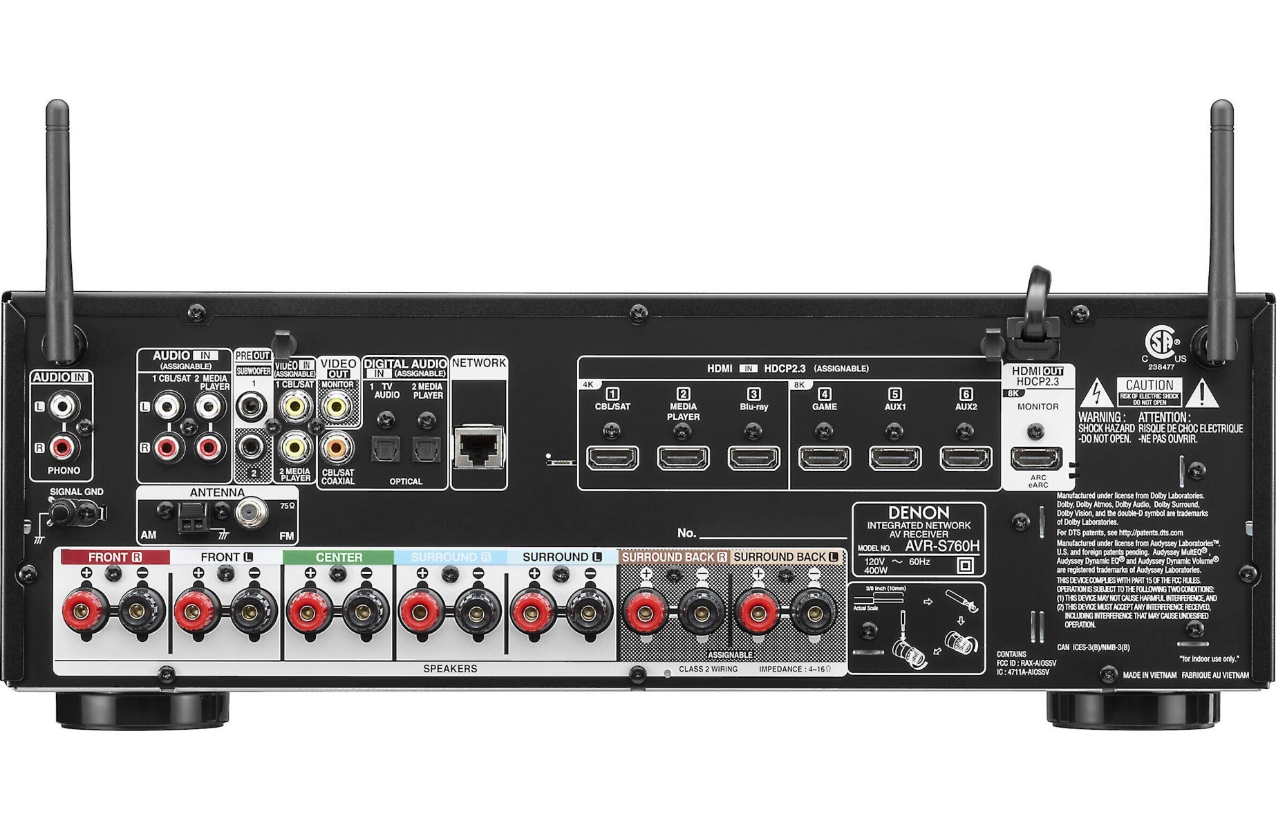 Denon AVR S760H 7.2ch 8K AV Receiver - Thumbnail 3