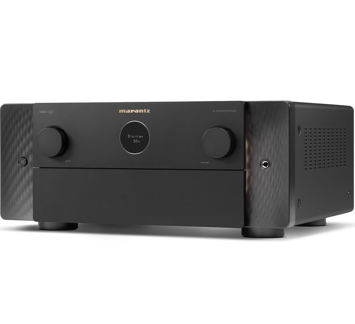 Marantz CINEMA 40 Front View Left Angle Aux Door Closed in Black