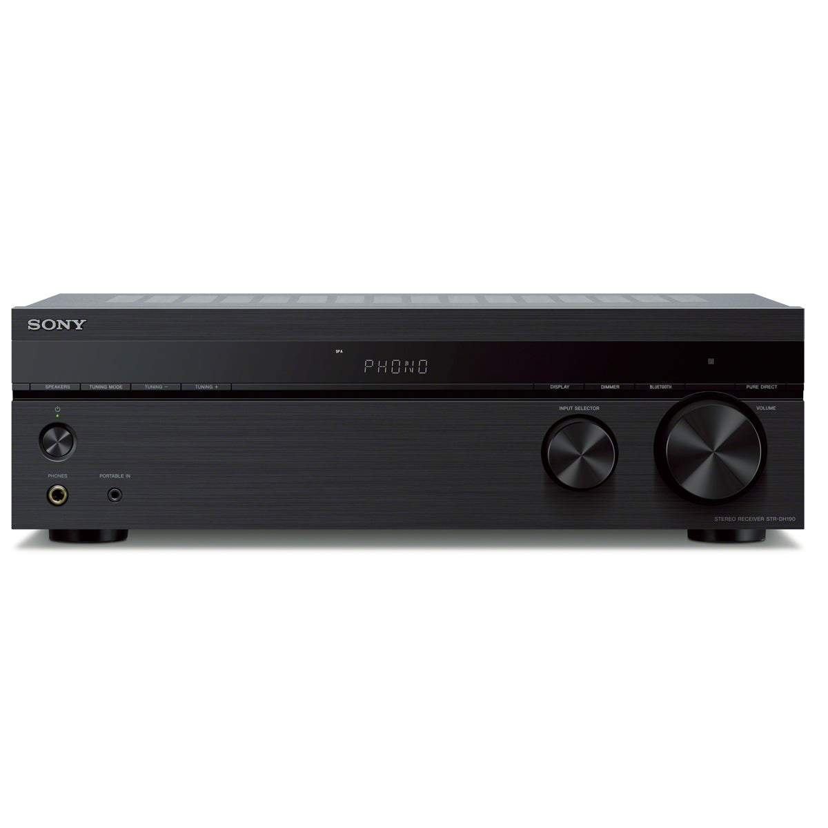 Sony - STRDH190- 2-Ch. Stereo Receiver with Bluetooth & Phono Input for Turntables - Black - Thumbnail 2