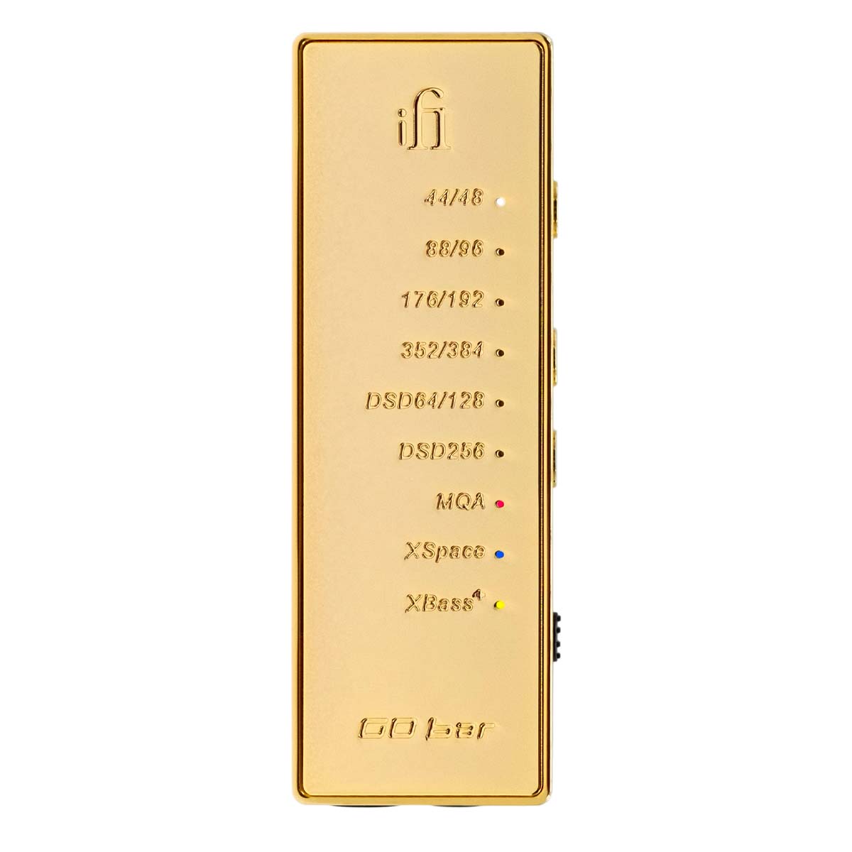 iFi GO Bar Anniversary Edition Portable Headphone Amp & DAC - Gold - rear view