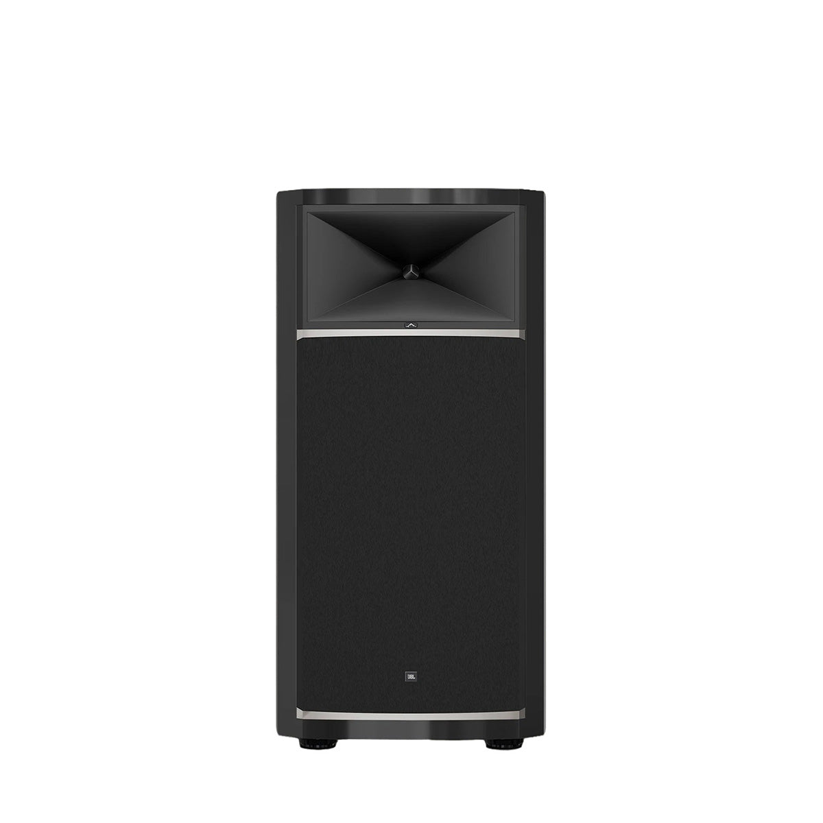 JBL Summit K2 3-Way Floorstanding Loudspeaker - single black speaker front view with grille