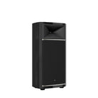 JBL Summit K2 3-Way Floorstanding Loudspeaker - single black speaker front view angled right with grille