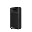 JBL Summit K2 3-Way Floorstanding Loudspeaker - single black speaker front view angled left with grille