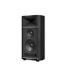 JBL Summit K2 3-Way Floorstanding Loudspeaker - single black speaker front view angled left without grille