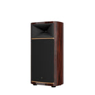JBL Summit K2 3-Way Floorstanding Loudspeaker - single ebony speaker front view angled left with grille