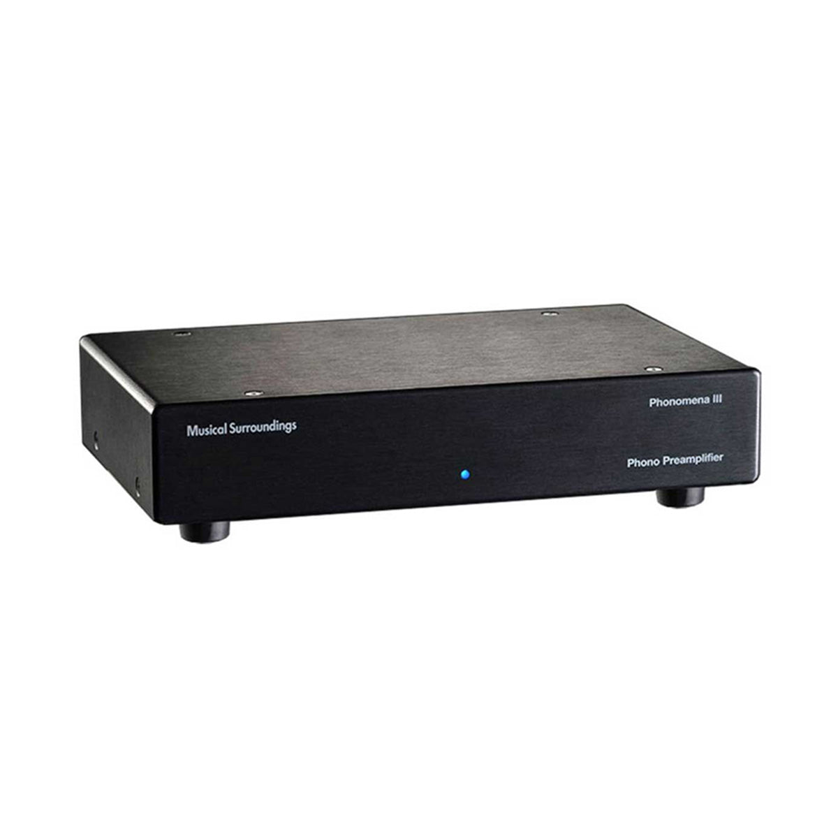 Musical Surroundings Phonomena III Phono Preamplifier - Black - front view angled right