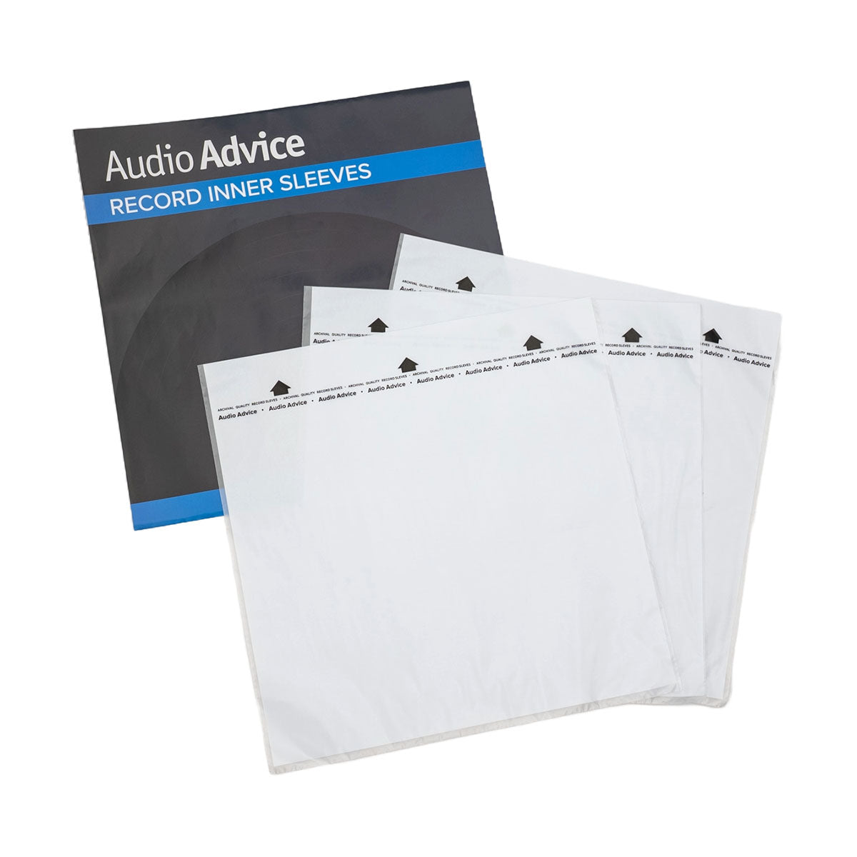 Audio Advice Rice Paper Record Sleeves - Pack of 50 with three sleeves in front of outer sleeve