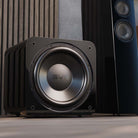 SVS SB-3000 R|Evolution 13" Subwoofer - Piano Gloss - lifestyle photo front view angled right without grille