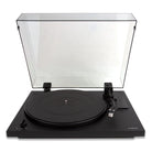 Andover Audio SpinDeck 2 Semi-Automatic Turntable - black with open dustcover, angled front view