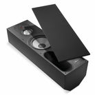 Focal Utopia Cinema LCR 3-Way Home Theater Loudspeaker horizontal orientation flat on ground with grille partially covering speaker