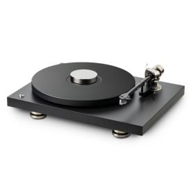 Pro-Ject Debut PRO Turntable, Satin Black, front top angle