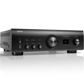Front view of the black Denon PMA-1700 at a right angle