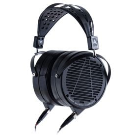 Angled view of Audeze LCD-X open-back headphones.