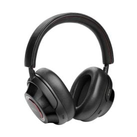 Close-up angle of the Mark Levinson № 5909 Premium Hi-Res Wireless ANC Over-Ear Headphones in Black finish.