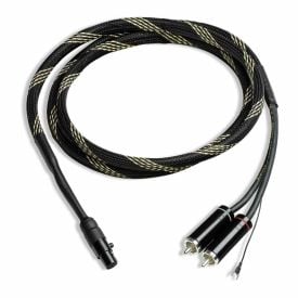 Pro-Ject Connect It Phono DS RCA to Mini XLR Phono Cable coiled on white background