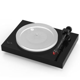 Pro-Ject X2B True Balanced Turntable - angled front view of gloss black