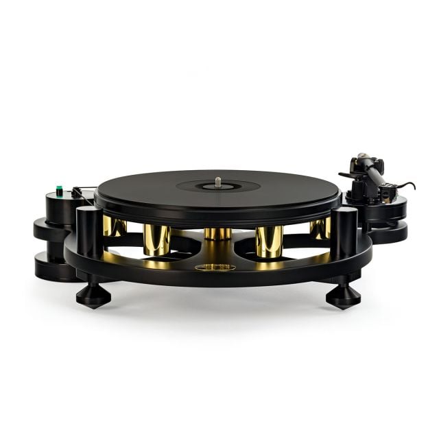 MICHELL GYRO SE Turntable side view in black

