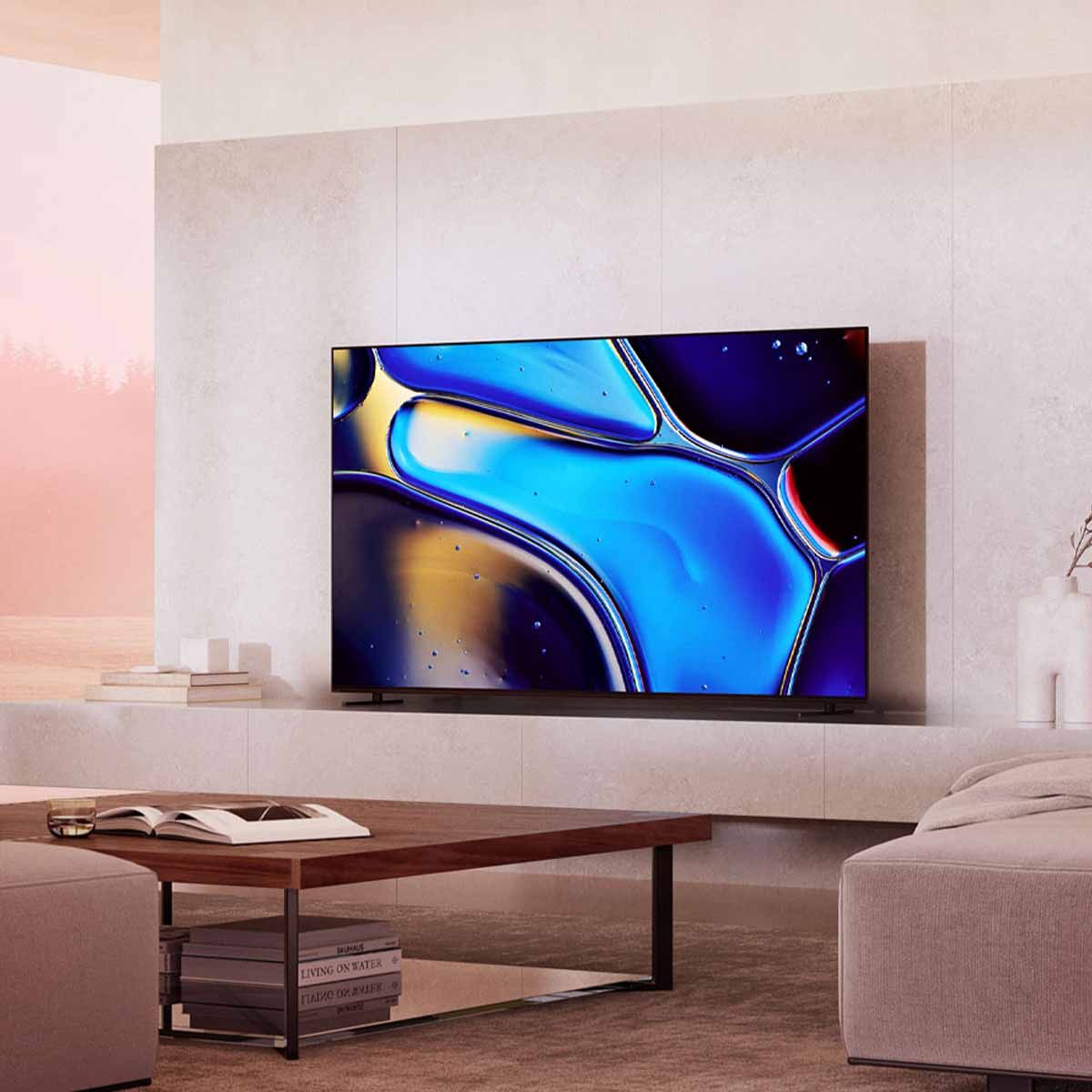 Sony BRAVIA 8 OLED 4K HDR Google TV (2024) - in room with stone wall