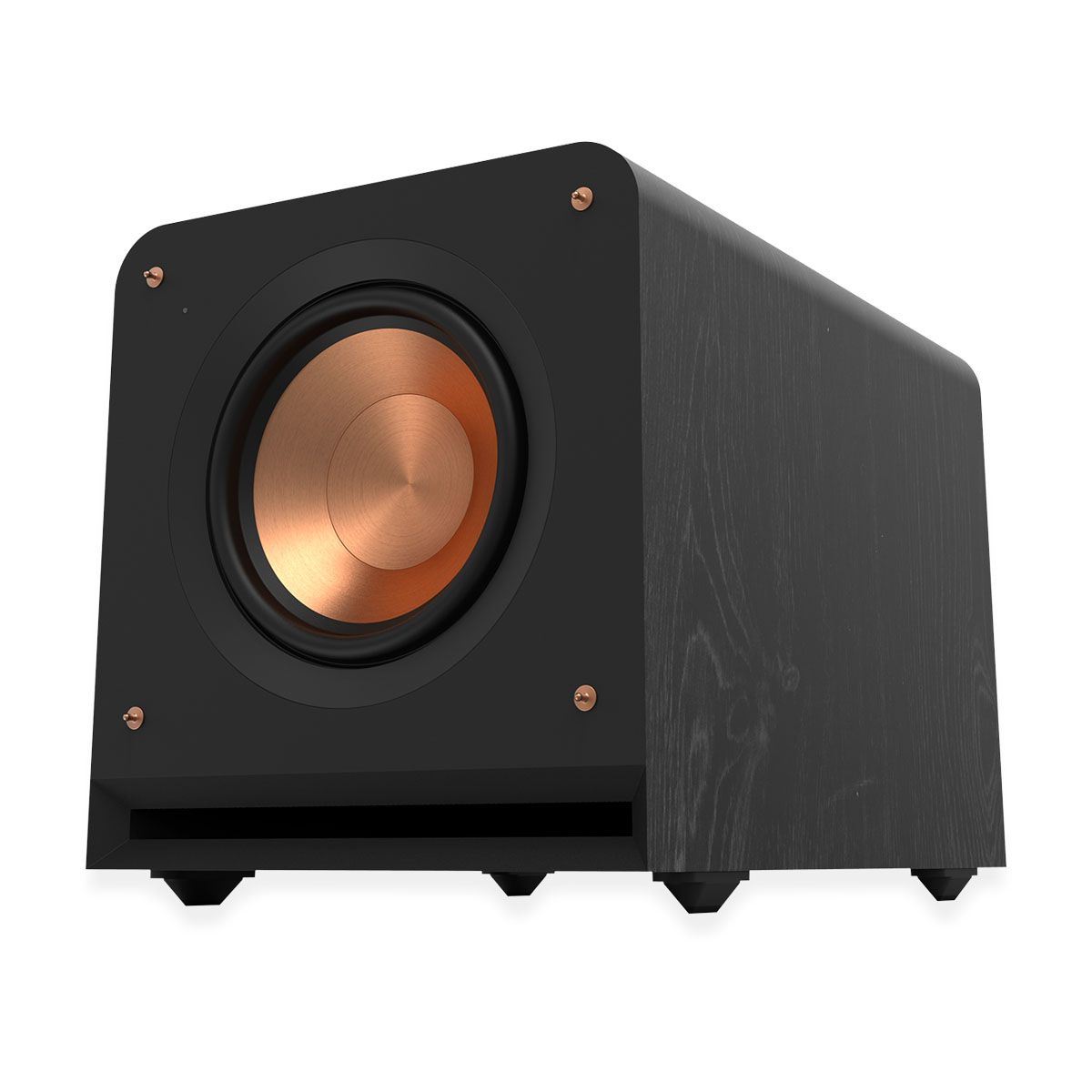 Klipsch RP-1000SW 10" Powered Subwoofer - Ebony - angled front right view without grille