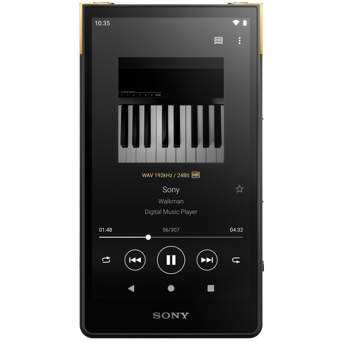 Sony NW-ZX707 Digital Media Player front view with playback screen