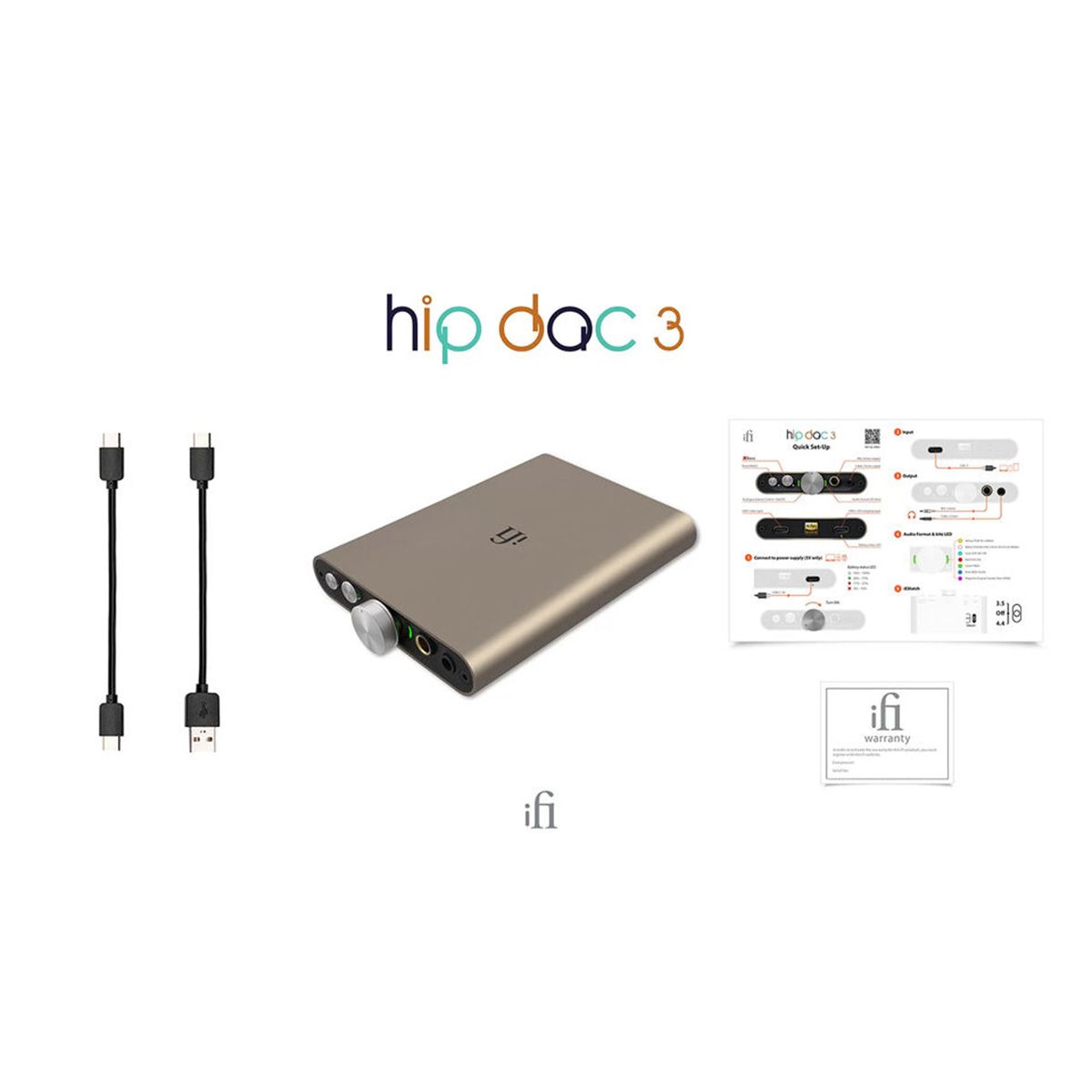 iFi Audio hip-dac 3 Portable USB DAC and Headphone Amplifier - box contains image